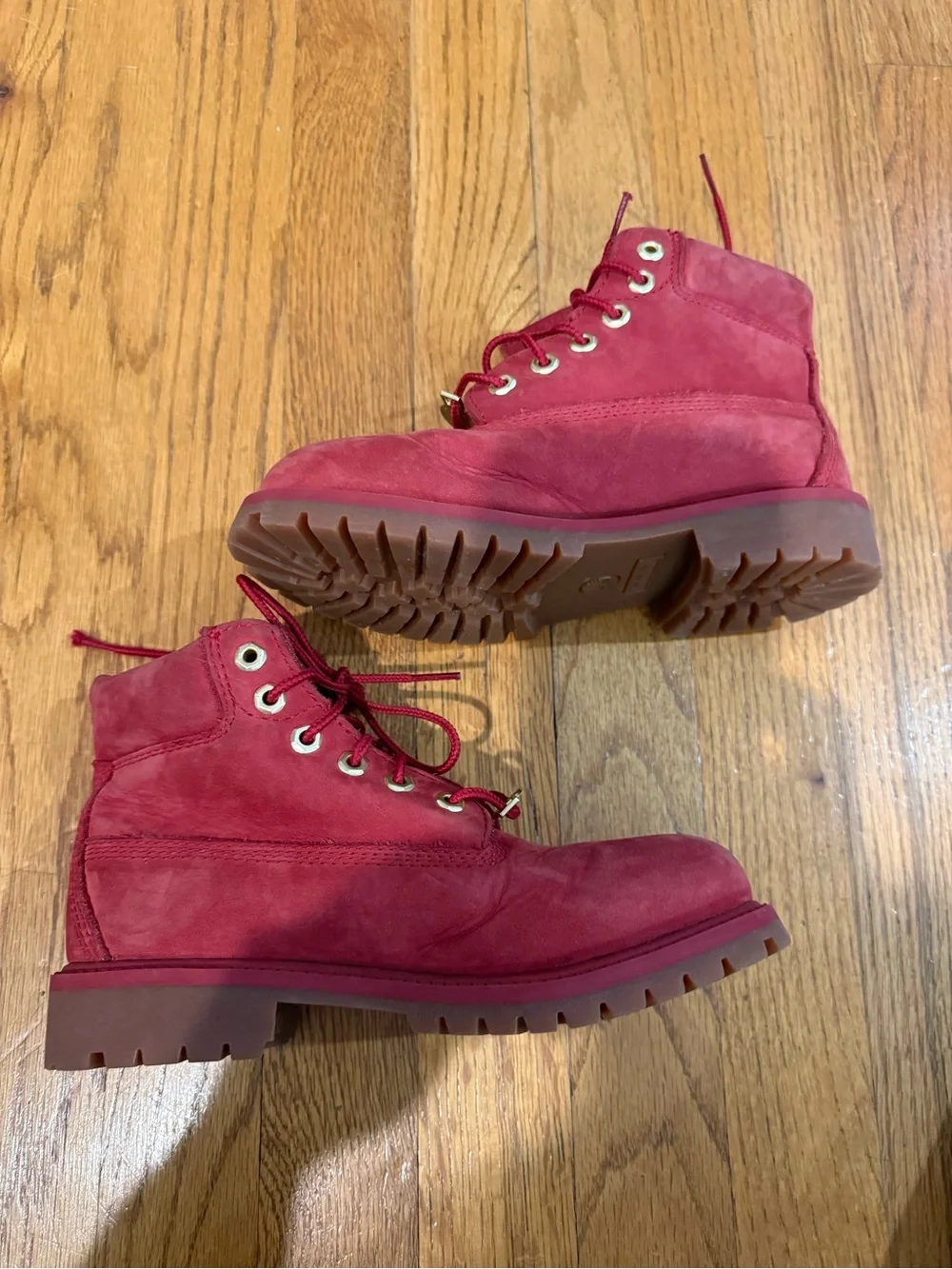 Timberland Kids Red Lace-Up Waterproof Boots